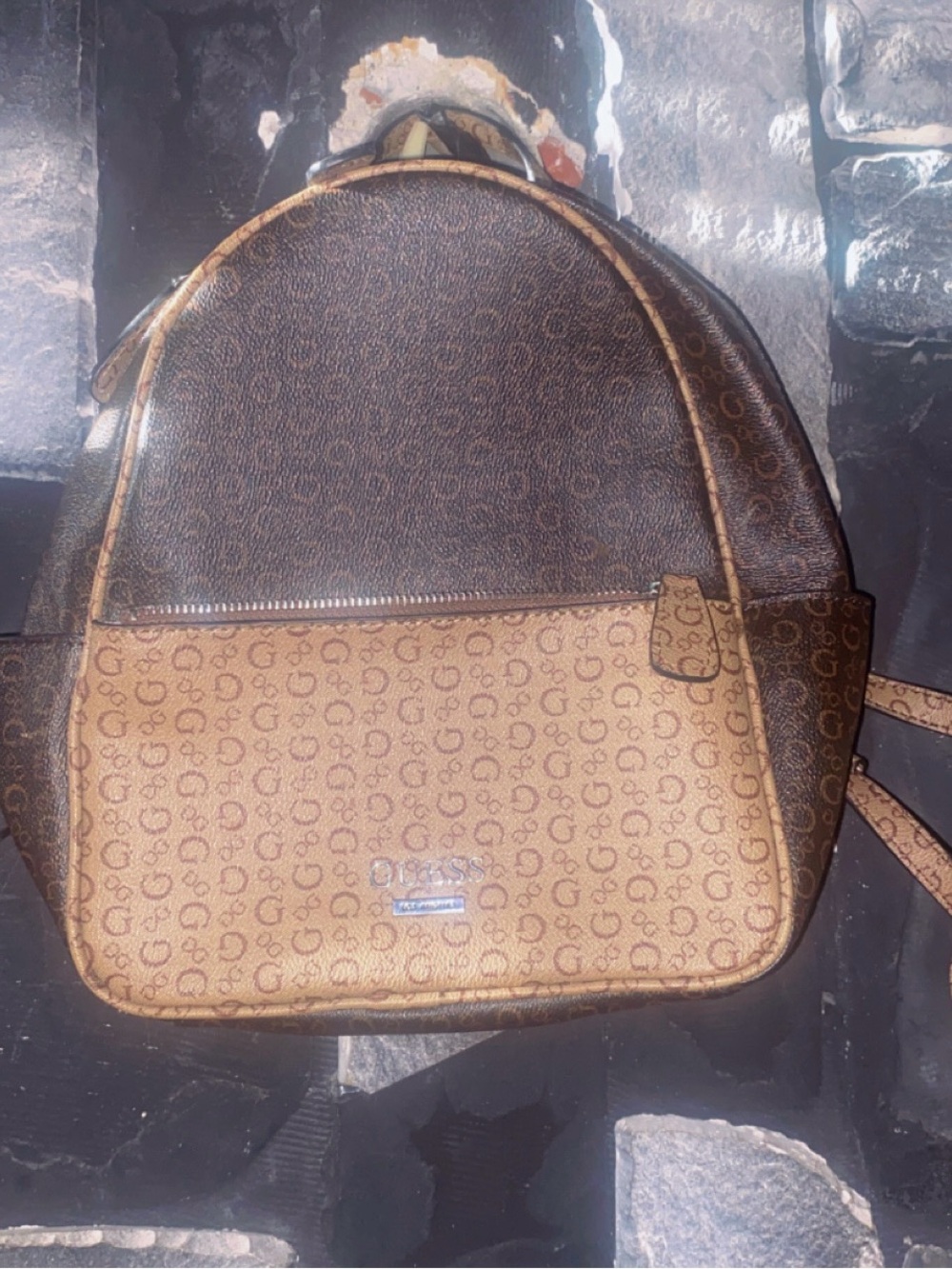 Brown Patterned Backpack - Designer Style